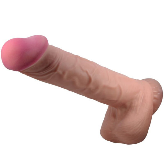 PRETTY LOVE - SLIDING SKIN SERIES REALISTIC DILDO WITH SLIDING SKIN SUCTION CUP BROWN 26 CM - 1