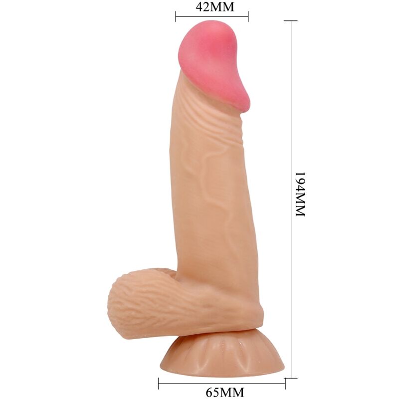 PRETTY LOVE - SLIDING SKIN SERIES REALISTIC DILDO WITH SLIDING SKIN SUCTION CUP 19.4 CM - 6