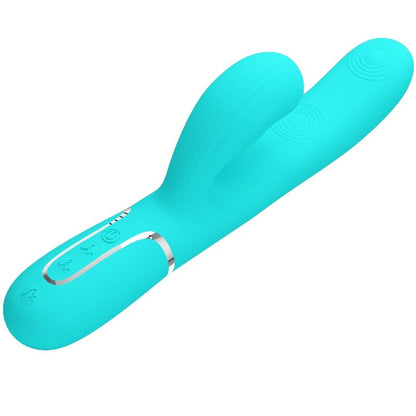 PRETTY LOVE - MULTIFUNCTIONAL VIBRATOR PERLITA 3 IN 1 G-SPOT AQUA GREEN
