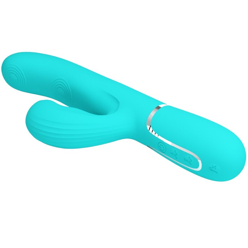 PRETTY LOVE - MULTIFUNCTIONAL VIBRATOR PERLITA 3 IN 1 G-SPOT AQUA GREEN
