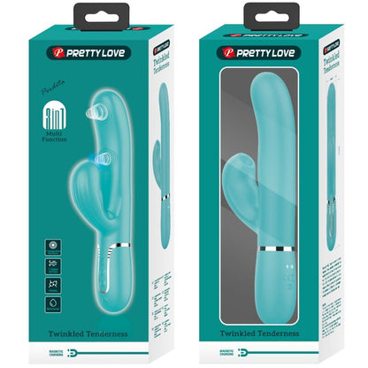 PRETTY LOVE - MULTIFUNCTIONAL VIBRATOR PERLITA 3 IN 1 G-SPOT AQUA GREEN