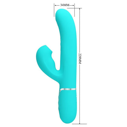 PRETTY LOVE - MULTIFUNCTIONAL VIBRATOR PERLITA 3 IN 1 G-SPOT AQUA GREEN