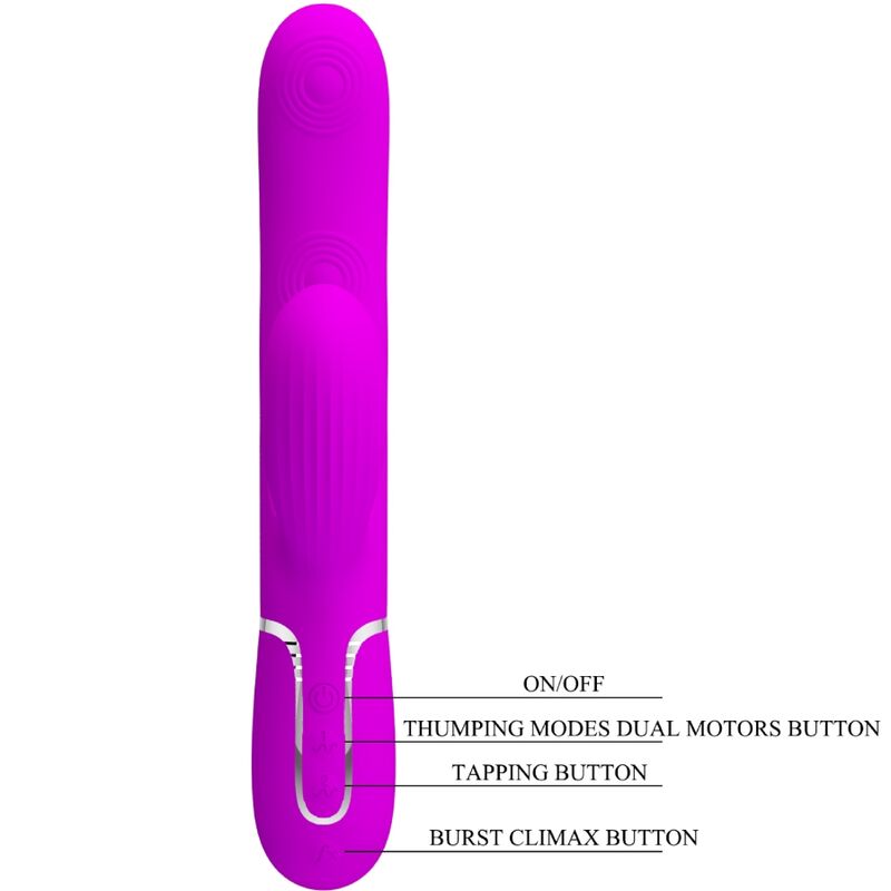 PRETTY LOVE - MULTIFUNCTIONAL VIBRATOR PERLITA 3 IN 1 G-SPOT PURPLE