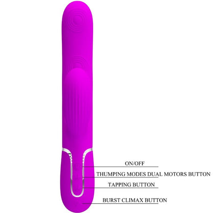 PRETTY LOVE - MULTIFUNCTIONAL VIBRATOR PERLITA 3 IN 1 G-SPOT PURPLE