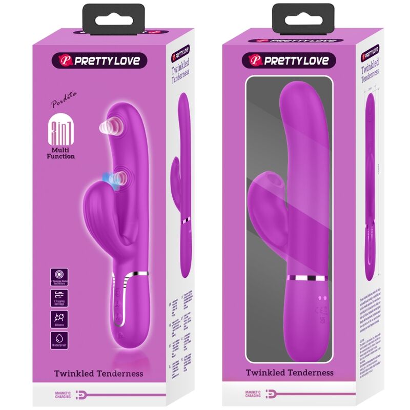 PRETTY LOVE - MULTIFUNCTIONAL VIBRATOR PERLITA 3 IN 1 G-SPOT PURPLE
