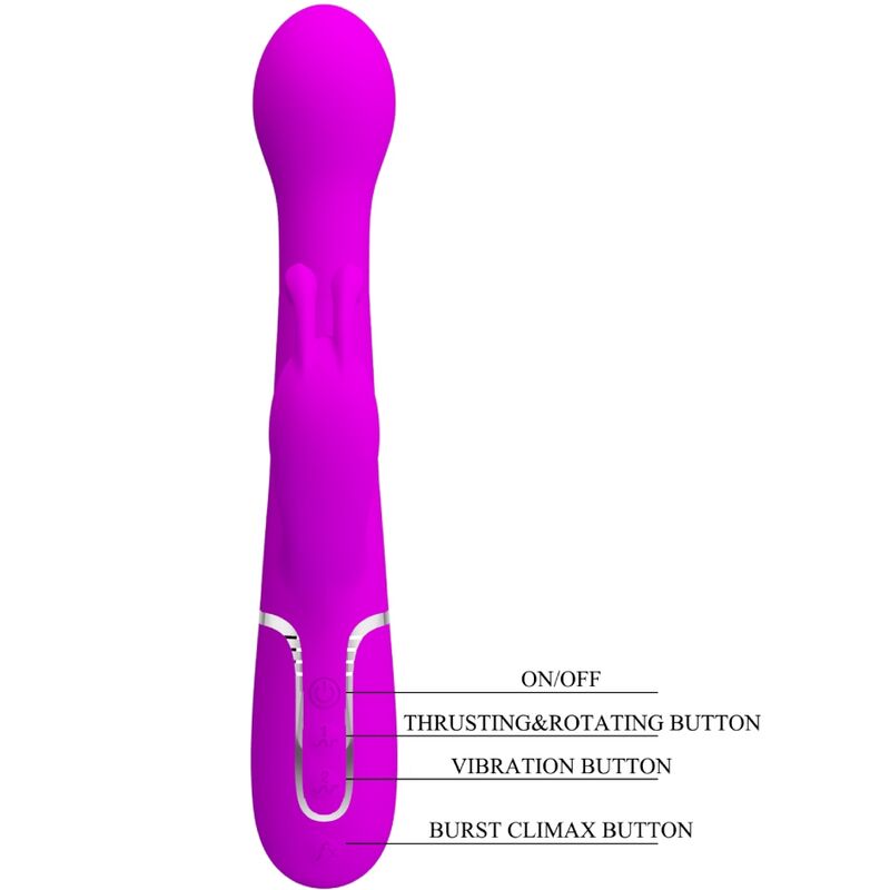 PRETTY LOVE - DEJON RABBIT VIBRATOR 3 IN 1 MULTIFUNCTION VIOLET - 8