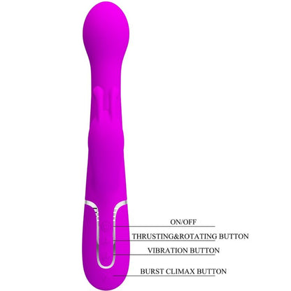 PRETTY LOVE - DEJON RABBIT 3 IN 1 PURPLE MULTIFUNCTIONAL VIBRATOR