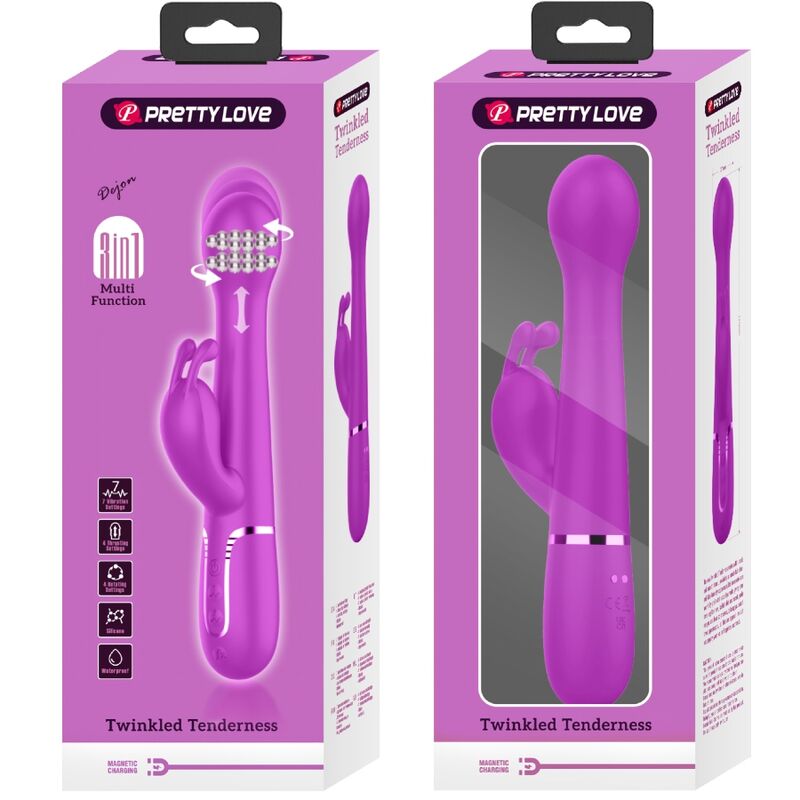 PRETTY LOVE - DEJON RABBIT 3 IN 1 PURPLE MULTIFUNCTIONAL VIBRATOR