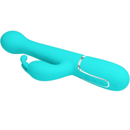 PRETTY LOVE - DEJON RABBIT VIBRATOR 3 IN 1 MULTIFUNCTION AQUA GREEN - 8