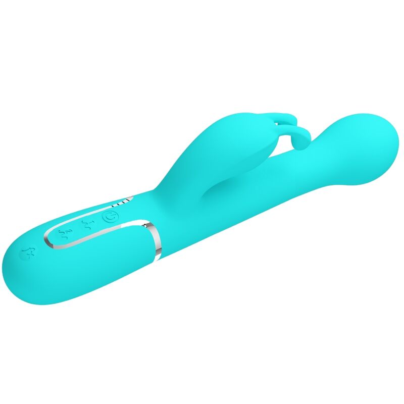 PRETTY LOVE - DEJON RABBIT VIBRATOR 3 IN 1 MULTIFUNCTION AQUA GREEN - 5