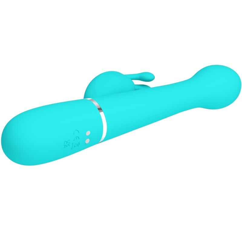PRETTY LOVE - DEJON RABBIT VIBRATOR 3 IN 1 MULTIFUNCTION AQUA GREEN - 1