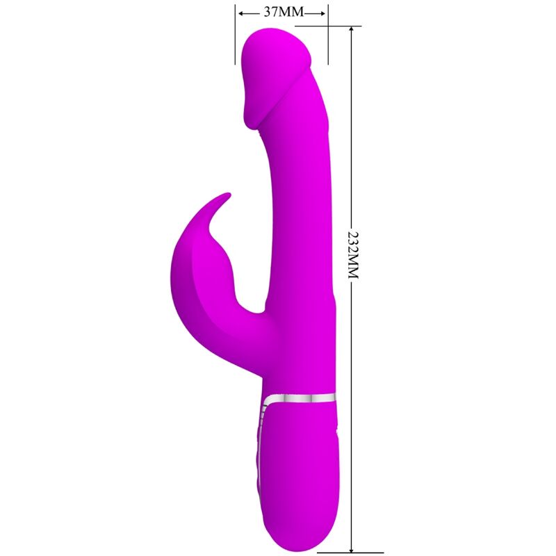 PRETTY LOVE - KAMPAS RABBIT 3 IN 1 MULTIFUNCTION VIBRATOR WITH TONGUE FUCHSIA - 10
