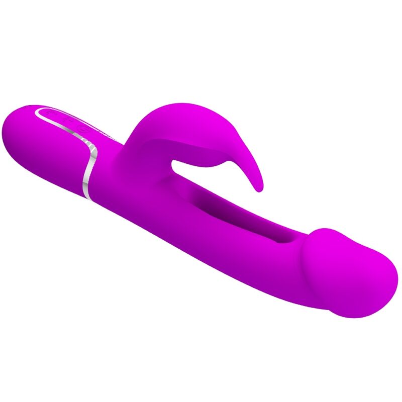 PRETTY LOVE - KAMPAS RABBIT 3 IN 1 MULTIFUNCTION VIBRATOR WITH TONGUE FUCHSIA - 6