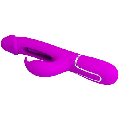 PRETTY LOVE - KAMPAS RABBIT 3 IN 1 MULTIFUNCTION VIBRATOR WITH TONGUE FUCHSIA - 5