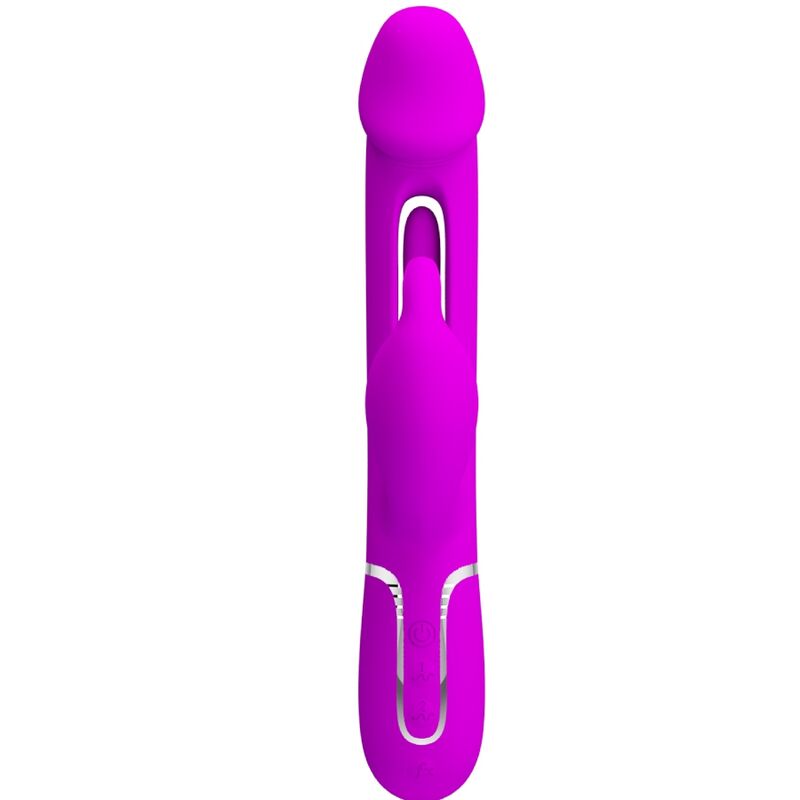 PRETTY LOVE - KAMPAS RABBIT 3 IN 1 MULTIFUNCTION VIBRATOR WITH TONGUE FUCHSIA - 2