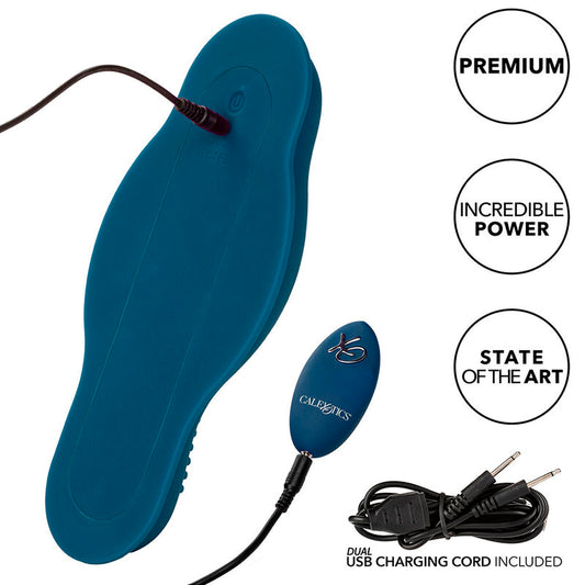 CALEXOTICS - RIDER MASSAGER DOUBLE MOTOR REMOTE CONTROL BLUE - 1
