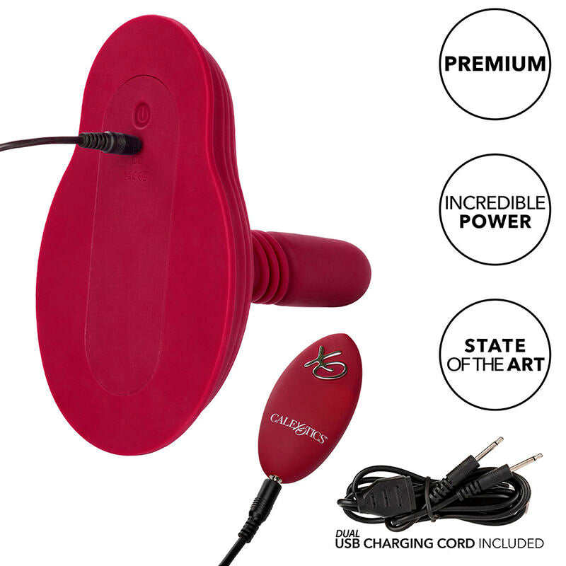 CALEXOTICS - RIDER MASSAGER DOUBLE MOTOR REMOTE CONTROL RED - 16