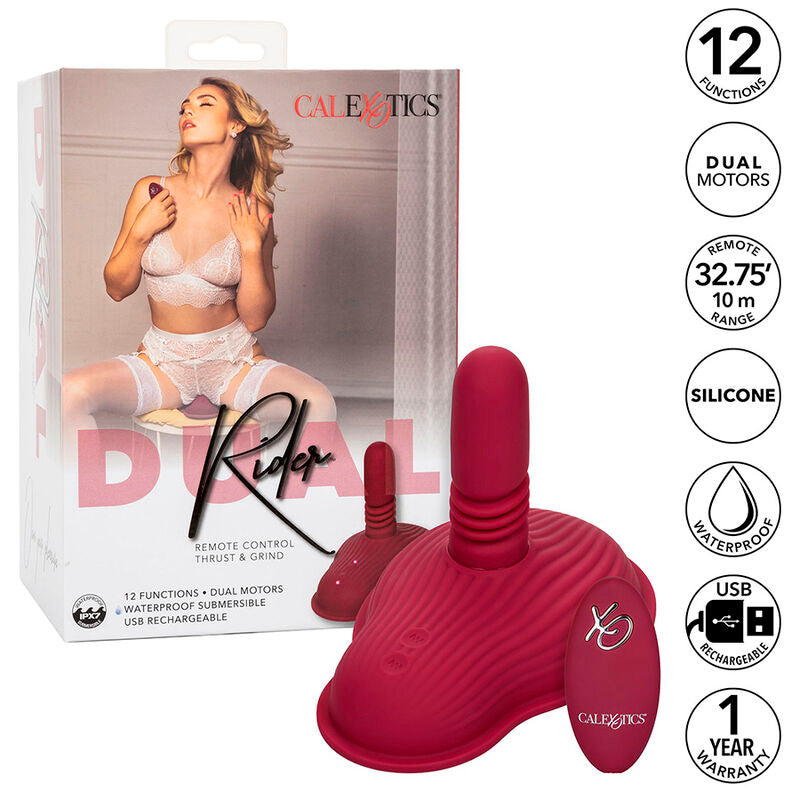 CALEXOTICS - RIDER MASSAGER DOUBLE MOTOR REMOTE CONTROL RED - 17