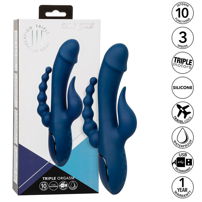 CALEXOTICS - VIBRATOR TRIPLE ORGASM BLUE - 10