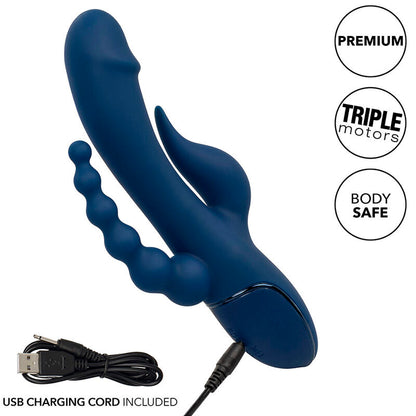 CALEXOTICS - VIBRATOR TRIPLE ORGASM BLUE - 7