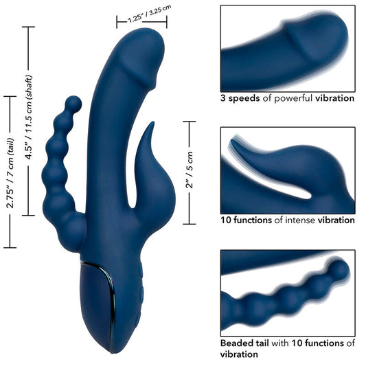 CALEXOTICS - VIBRATOR TRIPLE ORGASM BLUE - 1