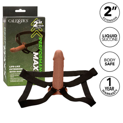 CALEXOTICS - PERFORMANCE MAXX LIFE-LIKE EXTENSION WITH HARNESS BROWN SKIN - 15