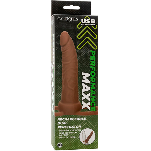 CALEXOTICS - PERFORMANCE MAXX RECHARGABLE DUAL PENETRATOR BROWN SKIN - 1