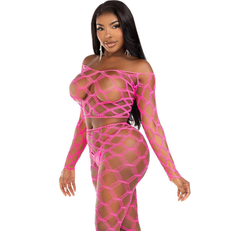 LEG AVENUE - TOP & LEGGINS HARDCORE VIOLET - GREEN - 9