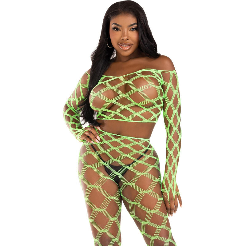 LEG AVENUE - TOP & LEGGINS HARDCORE VIOLET - GREEN - 5