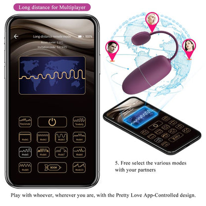 PRETTY LOVE - NYMPH APP CONTROLLED VIBRATING EGG LILA