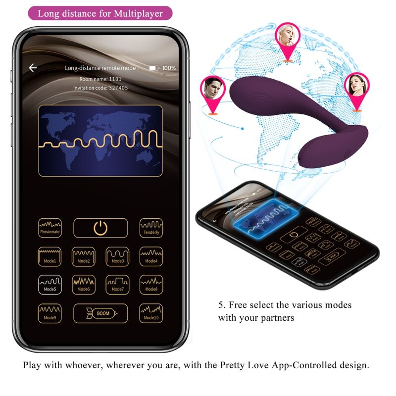 PRETTY LOVE - BAIRD G-SPOT 12 VIBRATIONS RECHARGEABLE LILA APP - 2