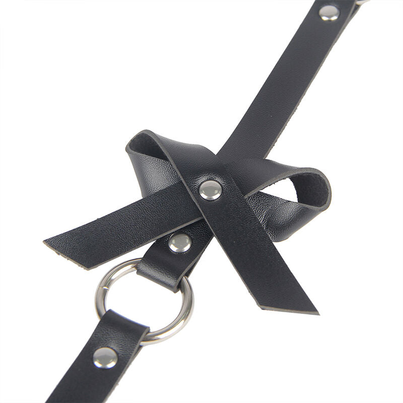 SUBBLIME - LEATHER CHAINLEG HARNESS BLACK ONE SIZE - 10