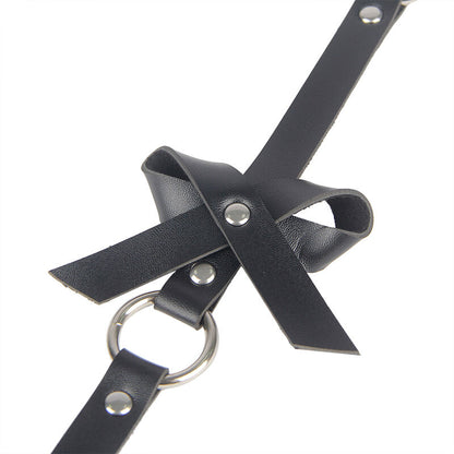 SUBBLIME - LEATHER CHAINLEG HARNESS BLACK ONE SIZE - 10