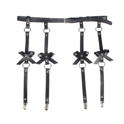 SUBBLIME - LEATHER CHAINLEG HARNESS BLACK ONE SIZE - 8