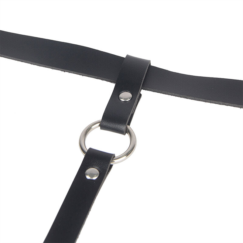 SUBBLIME - LEATHER CHAINLEG HARNESS BLACK ONE SIZE - 7