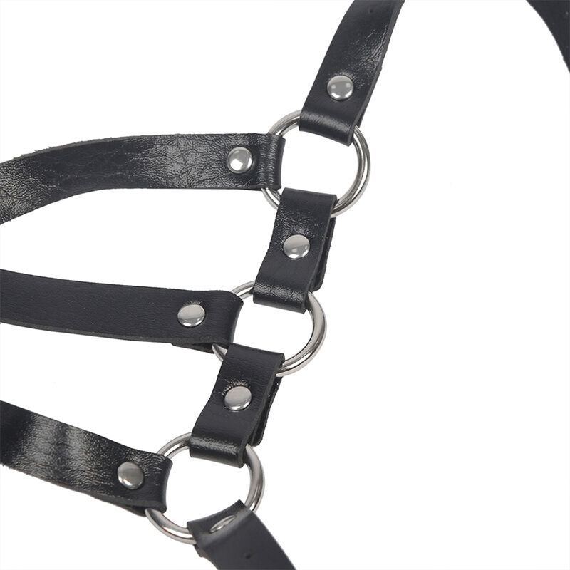 SUBBLIME - BLACK LEATHER ADJUSTABLE STRAPS HARNESS ONE SIZE