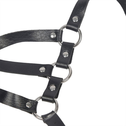 SUBBLIME - BLACK LEATHER ADJUSTABLE STRAPS HARNESS ONE SIZE