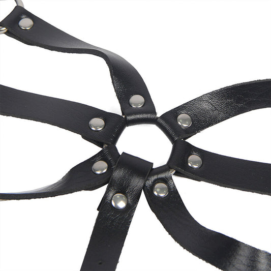 SUBBLIME - BODY HARNESS ADJUSTABLE STRAPS LEATHER BLACK ONE SIZE - 1