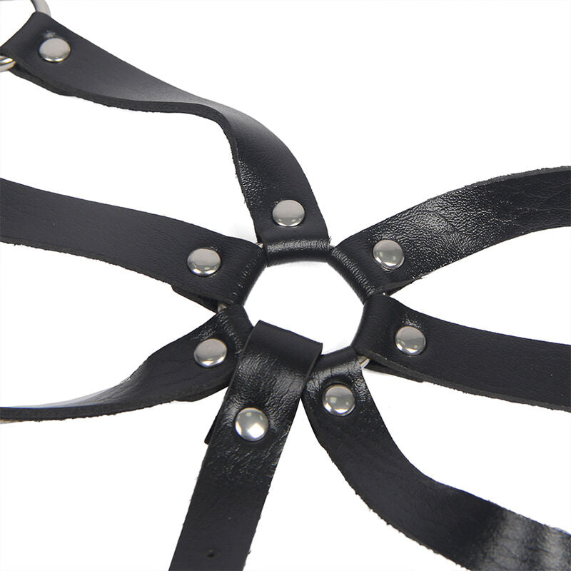 SUBBLIME - BLACK LEATHER ADJUSTABLE STRAPS HARNESS ONE SIZE