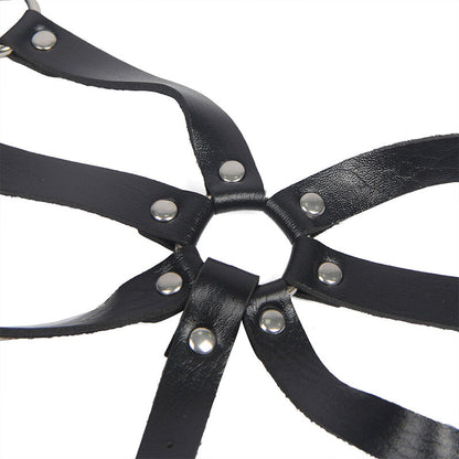SUBBLIME - BLACK LEATHER ADJUSTABLE STRAPS HARNESS ONE SIZE