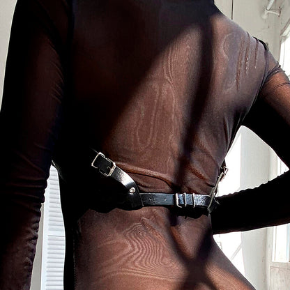 SUBBLIME - LEATHER CHEST HARNESS BLACK ONE SIZE - 3