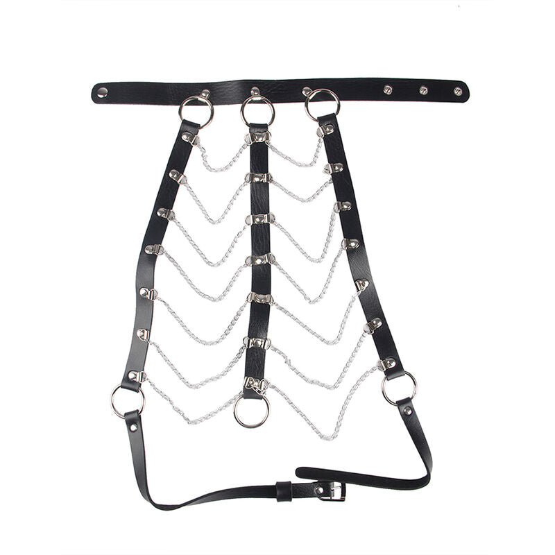 SUBBLIME - CHEST HARNESS LEATHER CHAINS BLACK ONE SIZE - 10