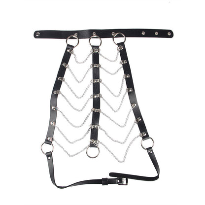 SUBBLIME - CHEST HARNESS LEATHER CHAINS BLACK ONE SIZE - 10