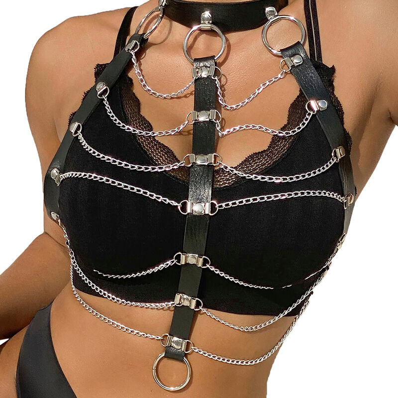 SUBBLIME - CHEST HARNESS LEATHER CHAINS BLACK ONE SIZE - 11