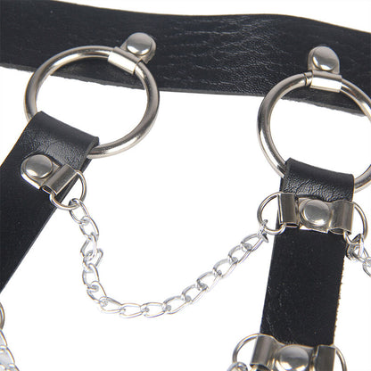 SUBBLIME - CHEST HARNESS LEATHER CHAINS BLACK ONE SIZE - 3