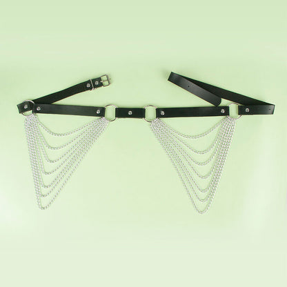 SUBBLIME - LEATHER CHAINBELT BLACK ONE SIZE - 6