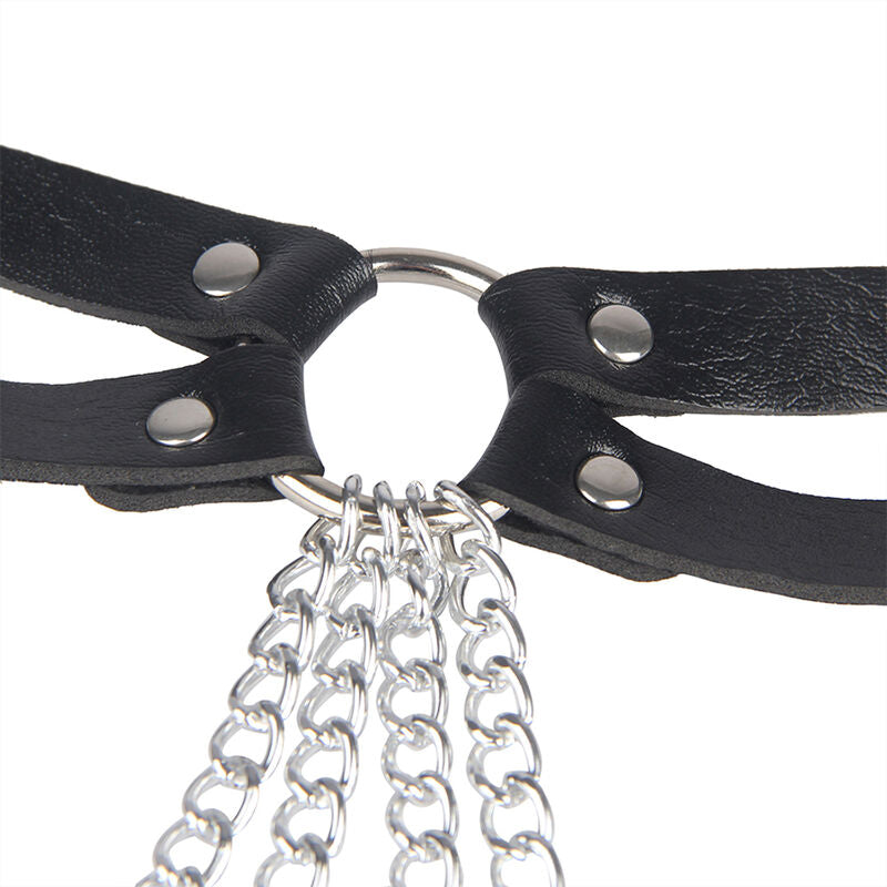 SUBBLIME - LEATHER RING CHAINBELT BLACK ONE SIZE - 9