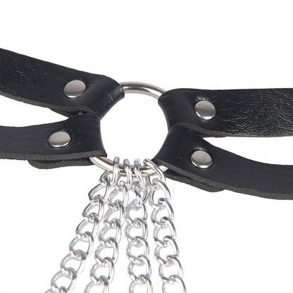 SUBBLIME - LEATHER RING CHAINBELT BLACK ONE SIZE - 9