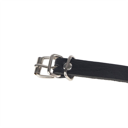 SUBBLIME - LEATHER RING CHAINBELT BLACK ONE SIZE - 7