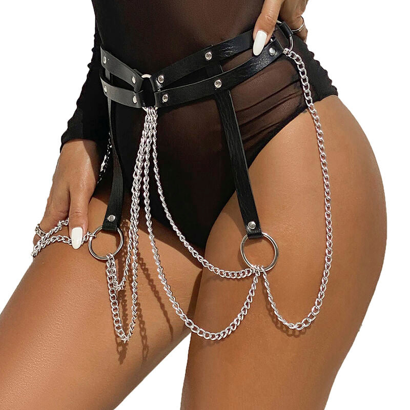 SUBBLIME - LEATHER RING CHAINBELT BLACK ONE SIZE - 3